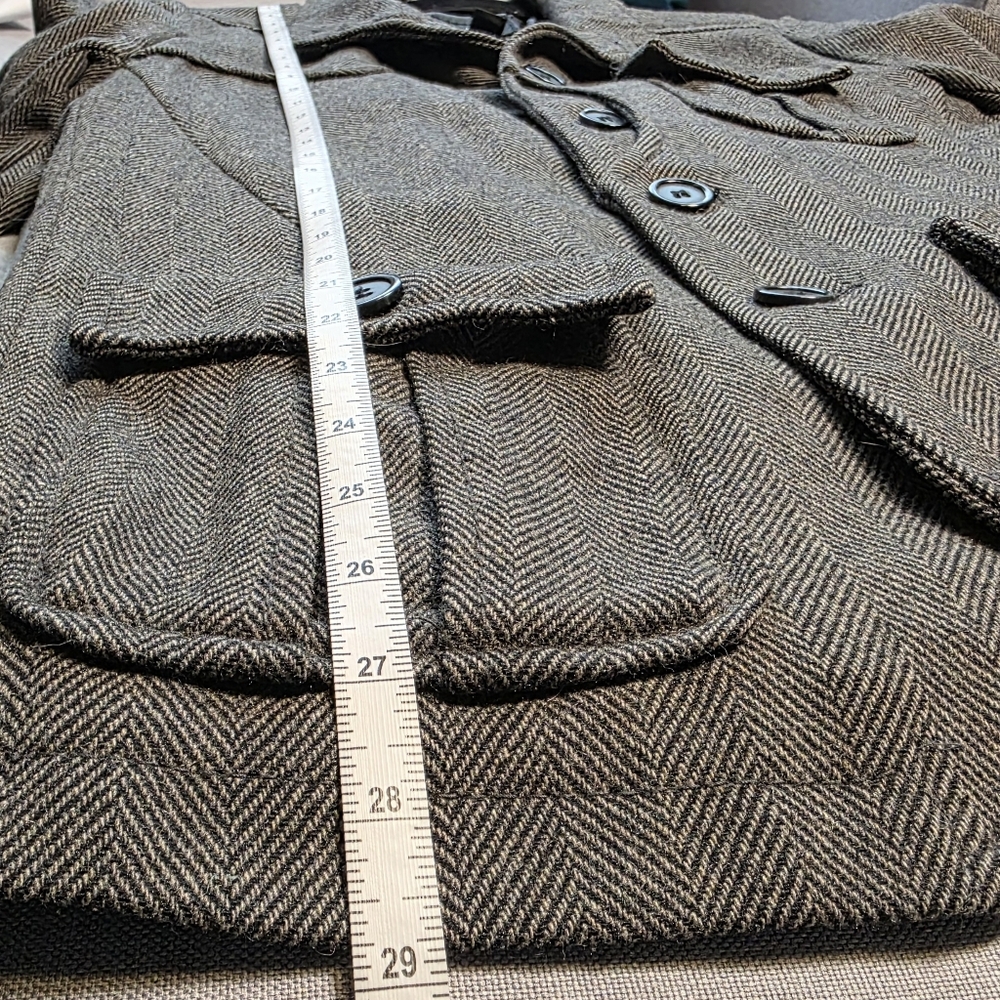 H&M Gray Wool Button Jacket - Military Preppy Peacoat - Men's 40R - Picture 17 of 17